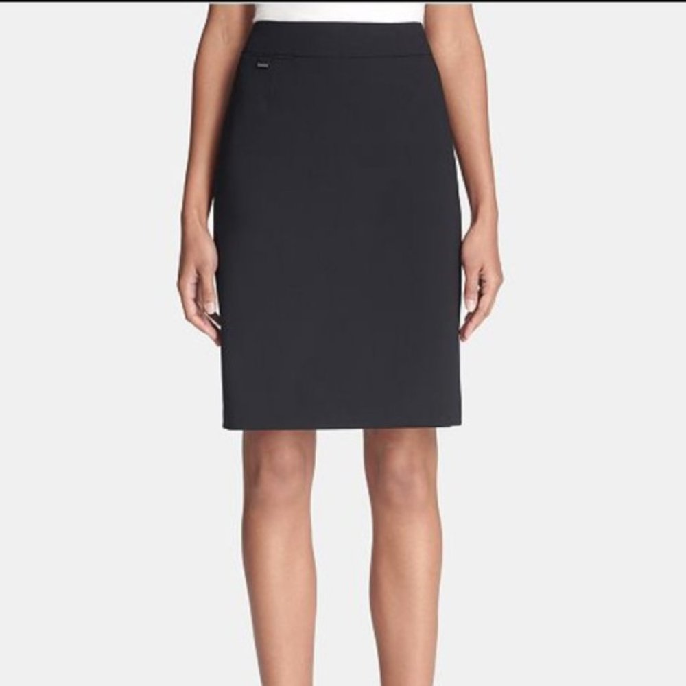 Calvin Klein Black High Waist Lined Pencil Skirt